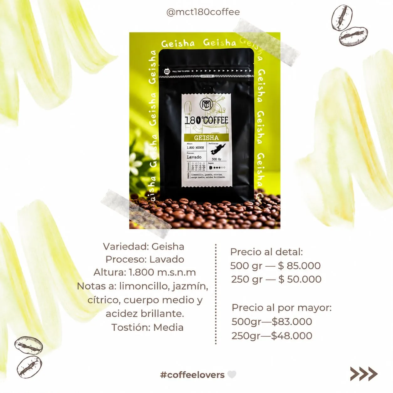 Geisha de MCT 180° Coffee
