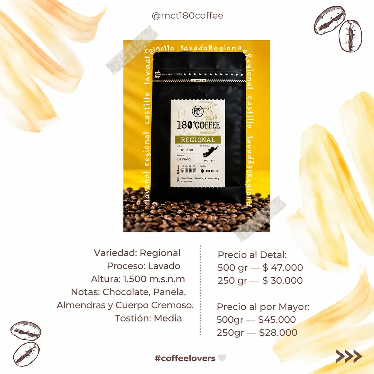 Regional Lavado de MCT 180° Coffee