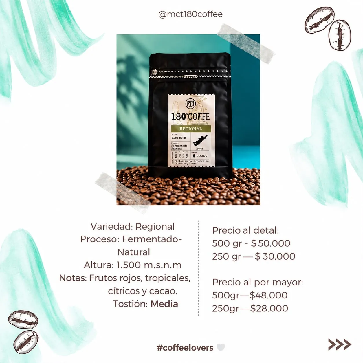 Regional Fermentado Natural de MCT 180° Coffee